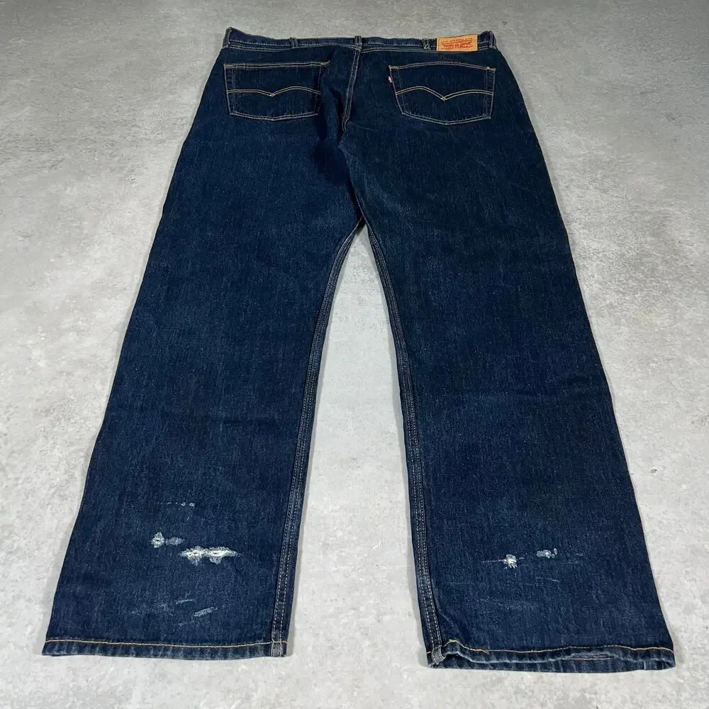 Straight Leg Levi's 505 Classic Fit Jeans Mens Denim Size: 44x36